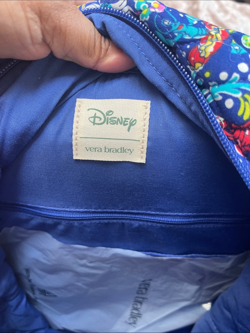 Vera Bradley Kids Navy Multicolor Little Mermaid Underwater Floral Backpack - Picture 9 of 9